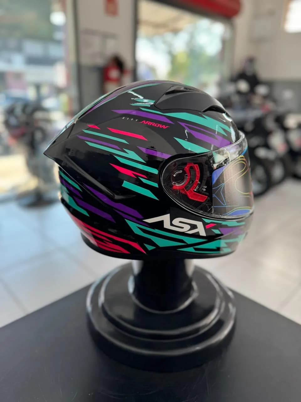 Capacete ASX City Arrow Brilho Tam. 58